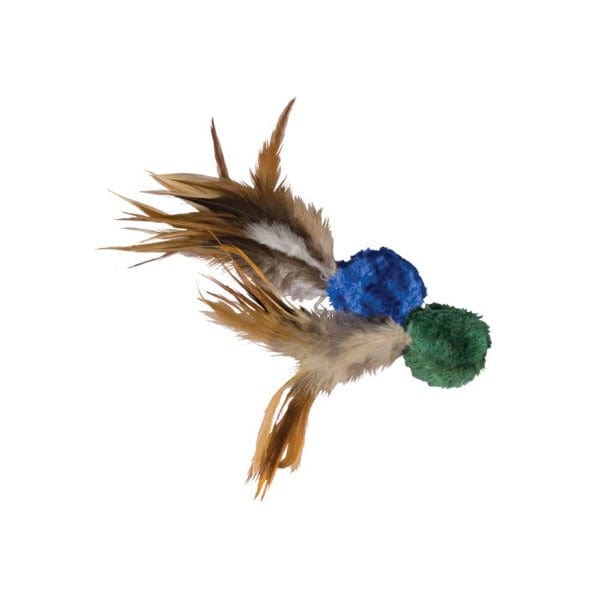 KONG Naturals Crinkle Ball with Feathers - Interactive Cat Toy for Indoor Play & Exercise | Stimulating Sensory Play for Kittens & Adult Cats