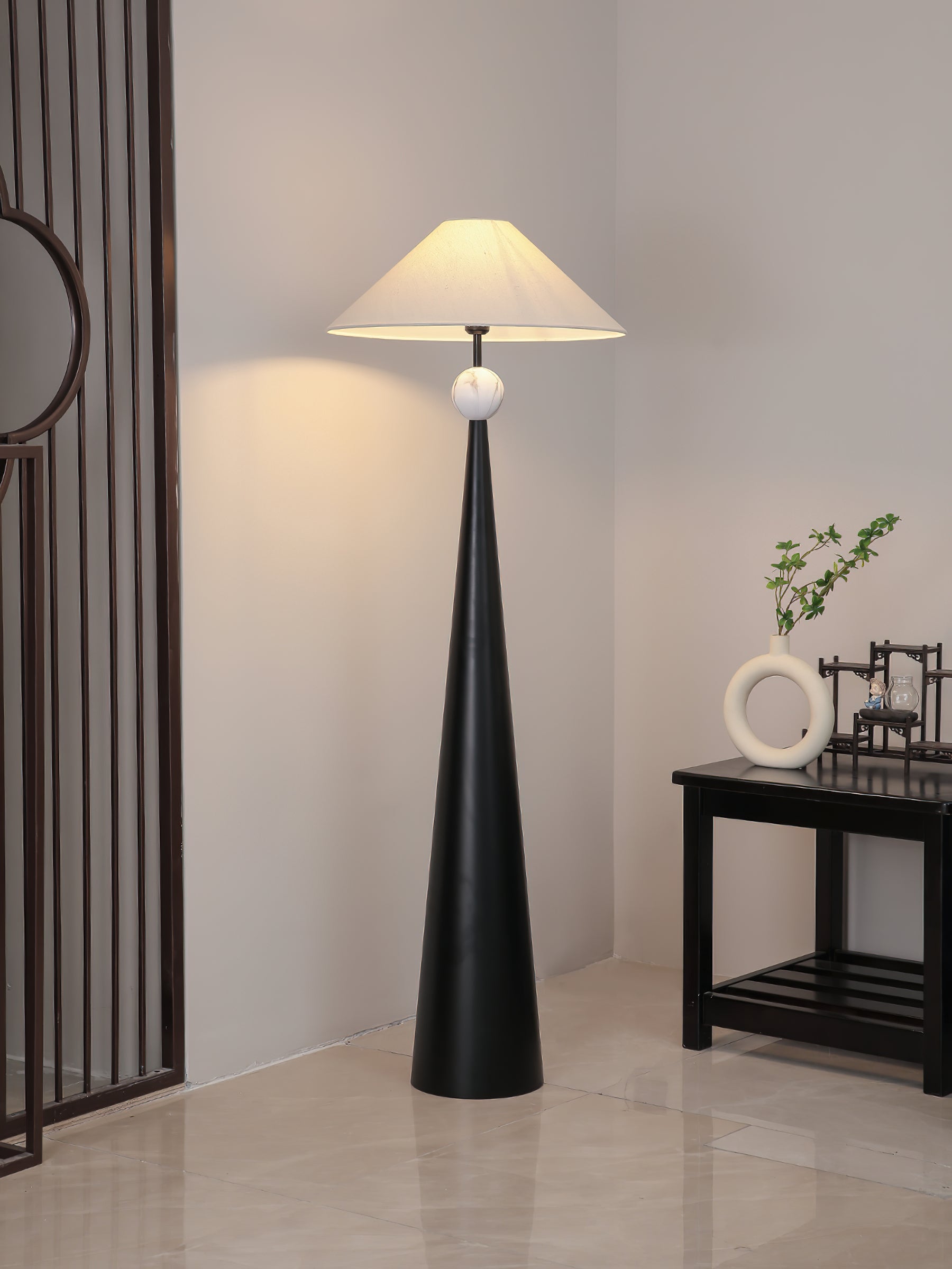 Modern Innes Floor Lamp - Adjustable Height LED Standing Light for Living Room, Bedroom & Office - Warm White & Cool White Dimmable Lighting with Remote Control - Perfect for Reading, Relaxing & Home Decor