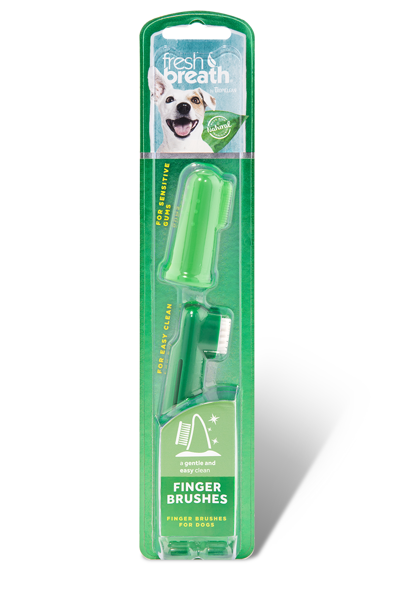 TropiClean Fresh Breath Finger Brushes for Dogs & Cats - 2 Pack | Dental Care Pet Toothbrush | Easy-to-Use Finger Toothbrush for Small Pets | Perfect for Travel & Home Use