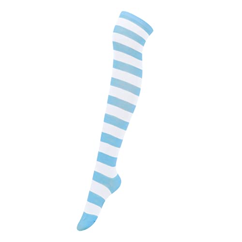 1 Pair - Light Blue and White Stripes