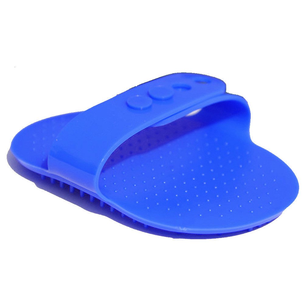 JKRED Pet Grooming Glove - Massaging Rubber Cat & Dog Brush for Bathing, Shedding, and Hair Removal - One Size Fits Most Pets (Blue) - Perfect for Bath Time, Shedding Season & Bonding with Your Pet