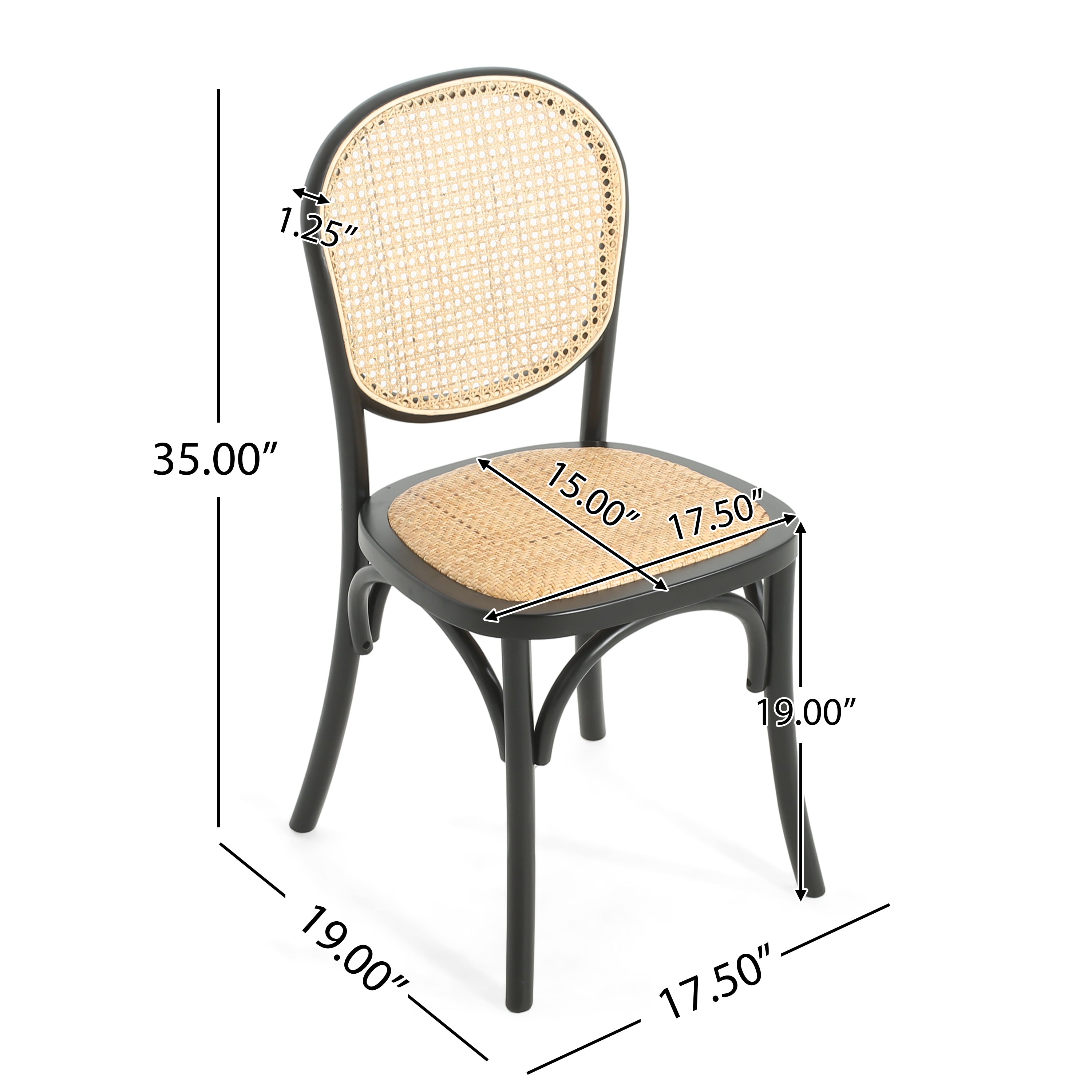 Modern Dining Chairs Set of 2 - Sturdy Wooden Kitchen Chairs with Padded Seats - Perfect for Dining Room, Kitchen, Breakfast Nook & Small Spaces