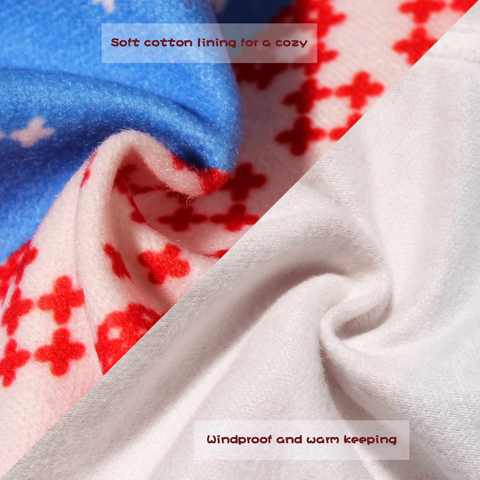 TONY HOBY Dog Pajamas for Small & Medium Dogs - Cozy Winter Dog Jumpsuit with Snowflake Pattern, Warm Pet Shirts (Red & White, Girl, L) - Perfect for Indoor Sleeping & Cold Weather Outfits