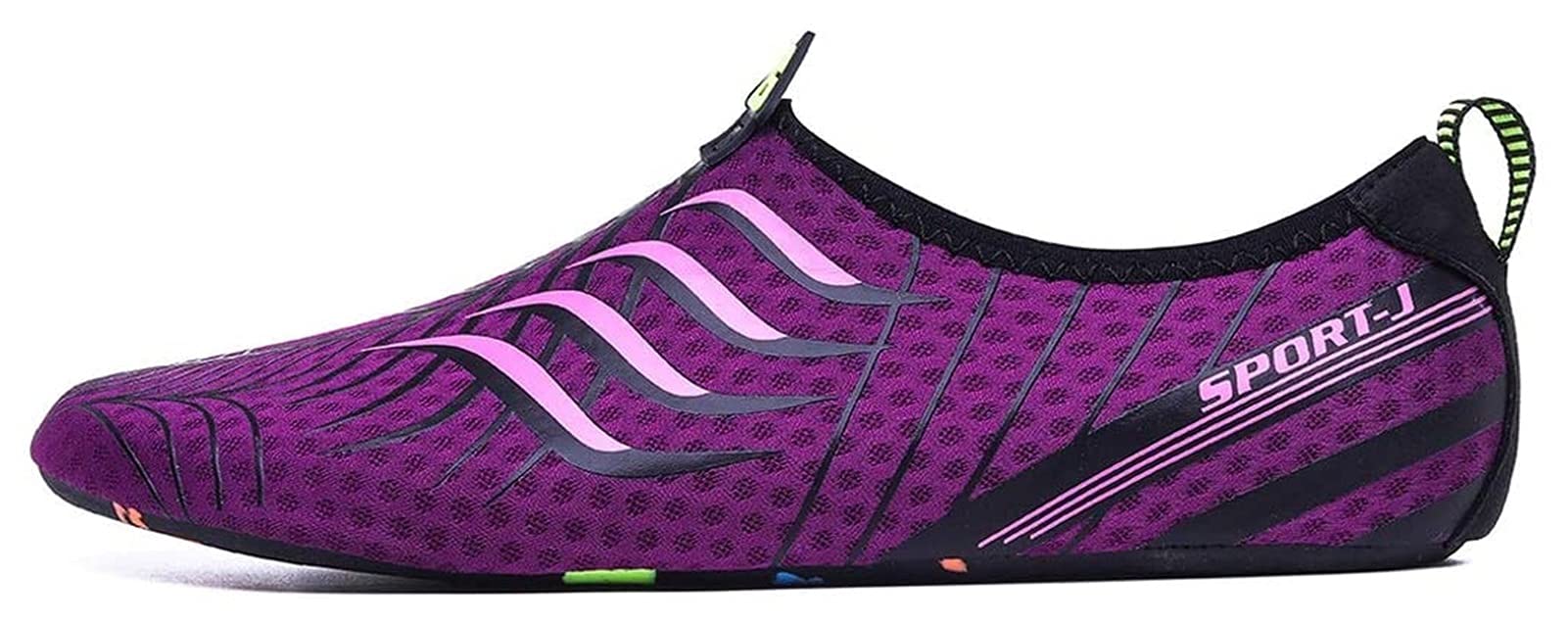 HAOKTSB Barefoot Water Shoes for Men & Women - Quick-Drying Lightweight Swim Shoes for Beach, Pool, Yoga & Outdoor Sports - Non-Slip Aqua Socks (Purple, Size 48/49 EU) - Perfect for Swimming, Surfing, Kayaking & Water Aerobics