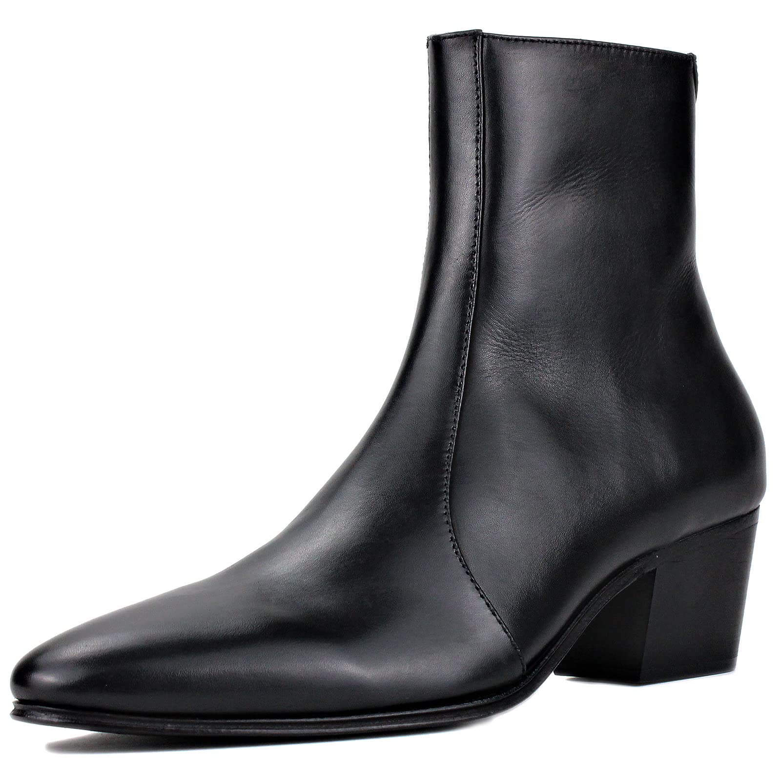 OSSTONE Men's Chelsea Ankle Boots - Genuine Leather Chukka Boots with Casual Heel for Retro Dress Style | Comfortable & Stylish for Work, Date Night & Outdoor Activities