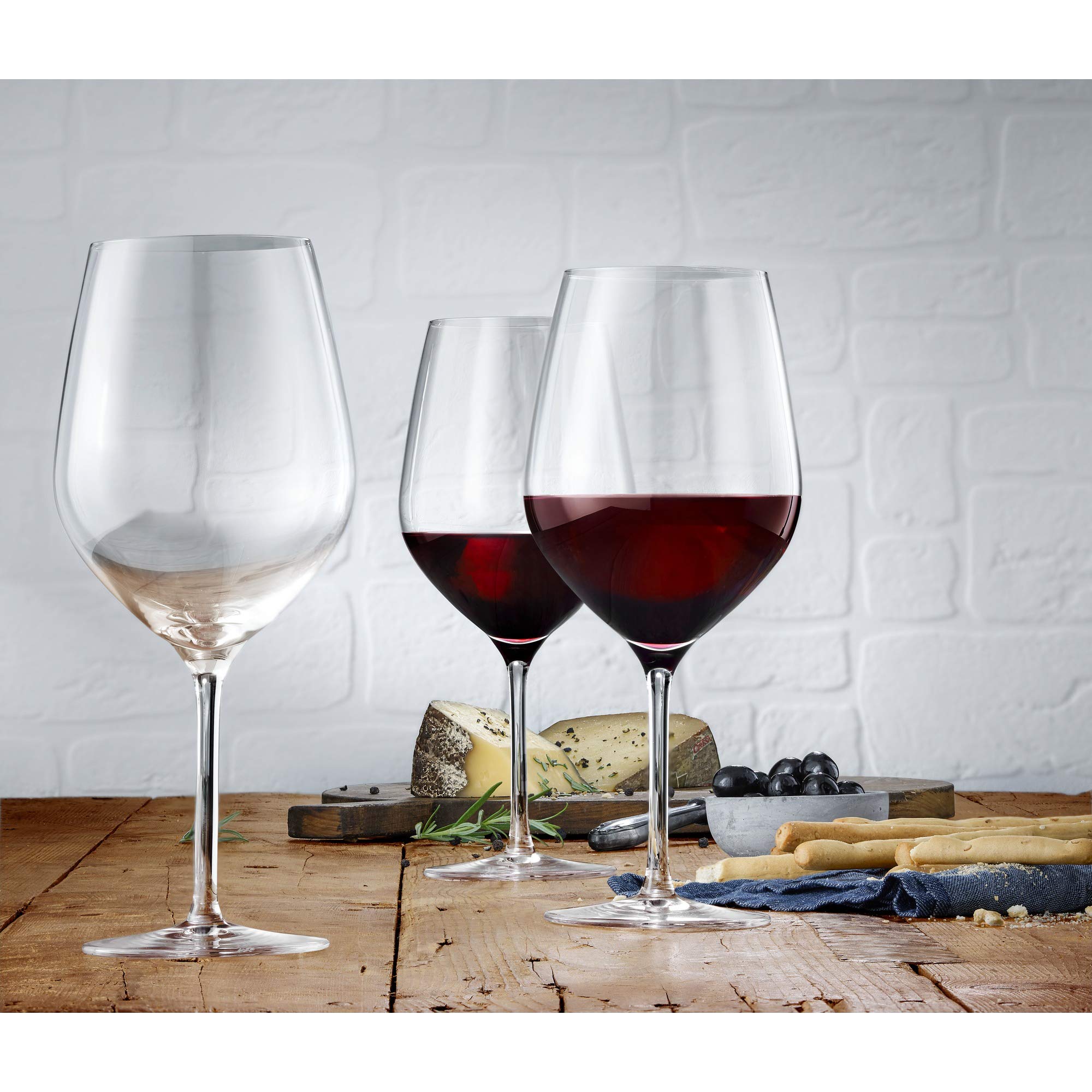 Premium WMF Easy Plus 910299990 6-Piece Burgundy Wine Glass Set - Elegant Stemware for Red Wine, Dinner Parties & Home Entertaining
