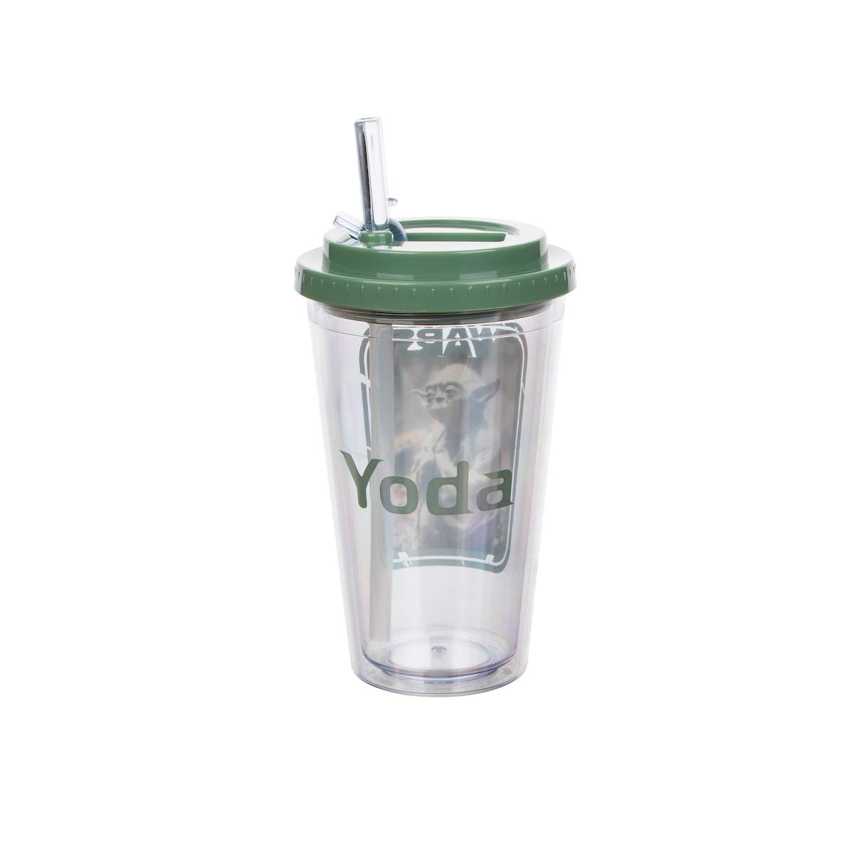 Star Wars Yoda Themed Flip Straw Travel Mug - Insulated Stainless Steel Tumbler for Hot & Cold Drinks - Perfect for Coffee, Tea, and Smoothies at Home, Office, or Gym