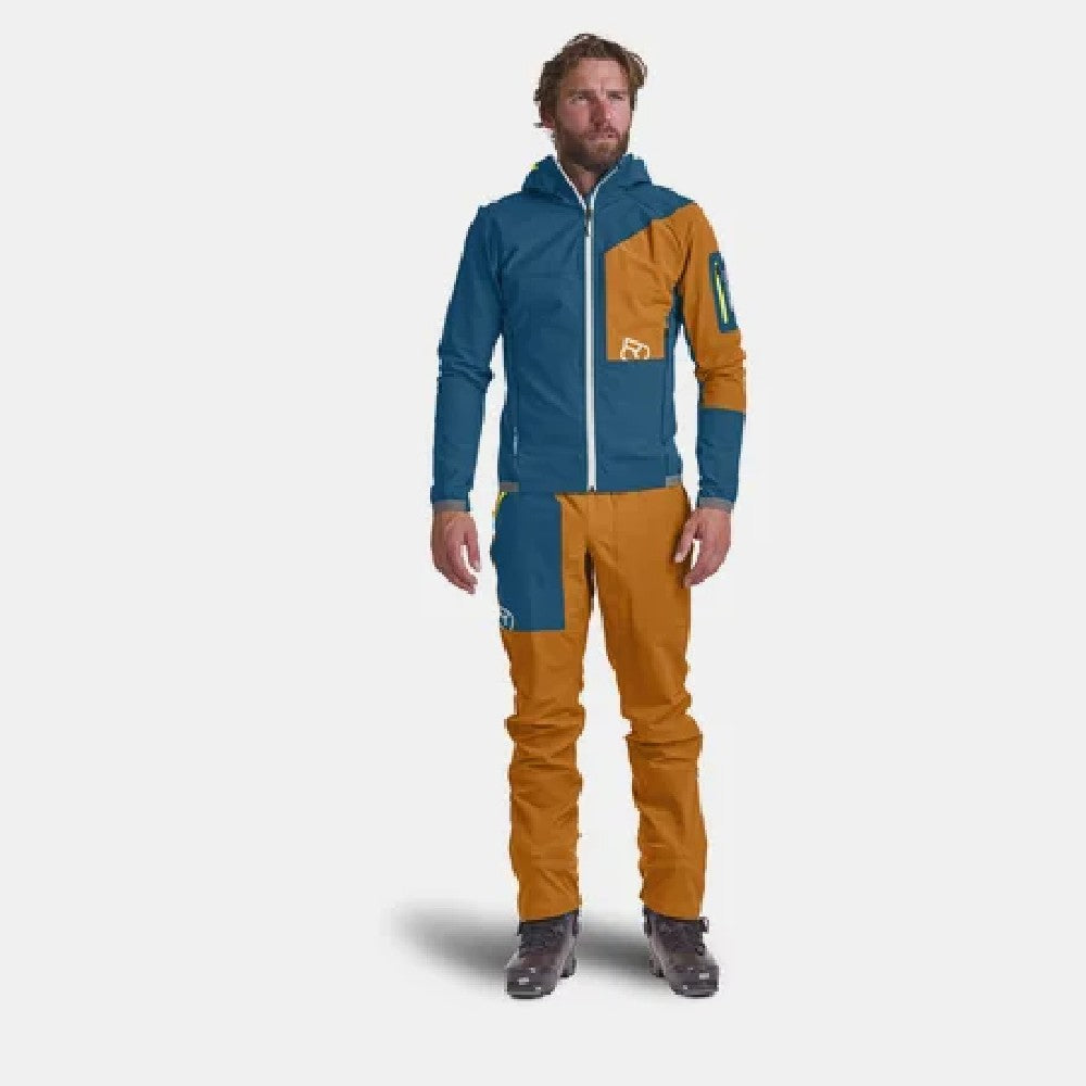 Ortovox Berrino Men's Hooded Jacket - Lightweight Waterproof Hiking & Outdoor Adventure Jacket for Men
