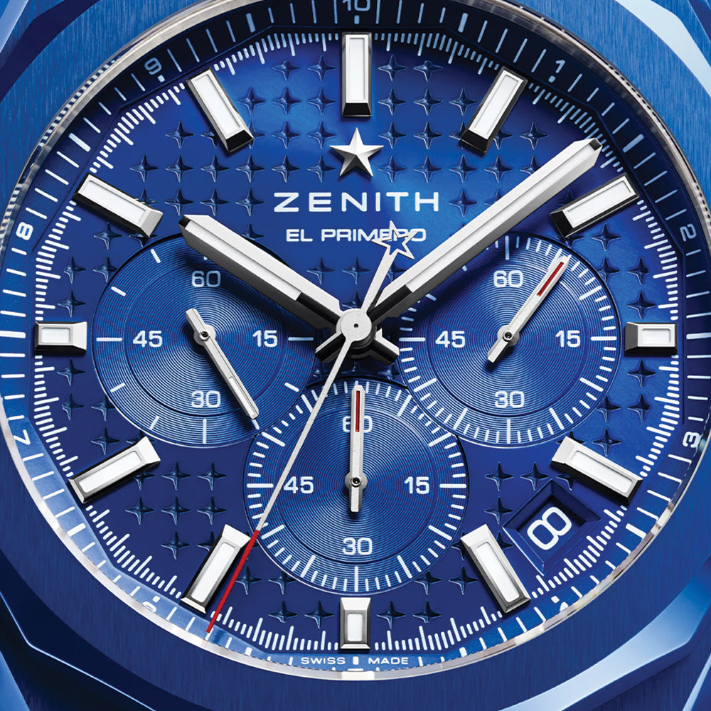 Defy Skyline Chronograph 160th Anniversary Edition - 42mm Ceramic Watch with Blue Dial, Stainless Steel Bracelet & Extra Rubber Strap | Luxury Sports Watch for Men, Perfect for Business, Diving & Everyday Wear