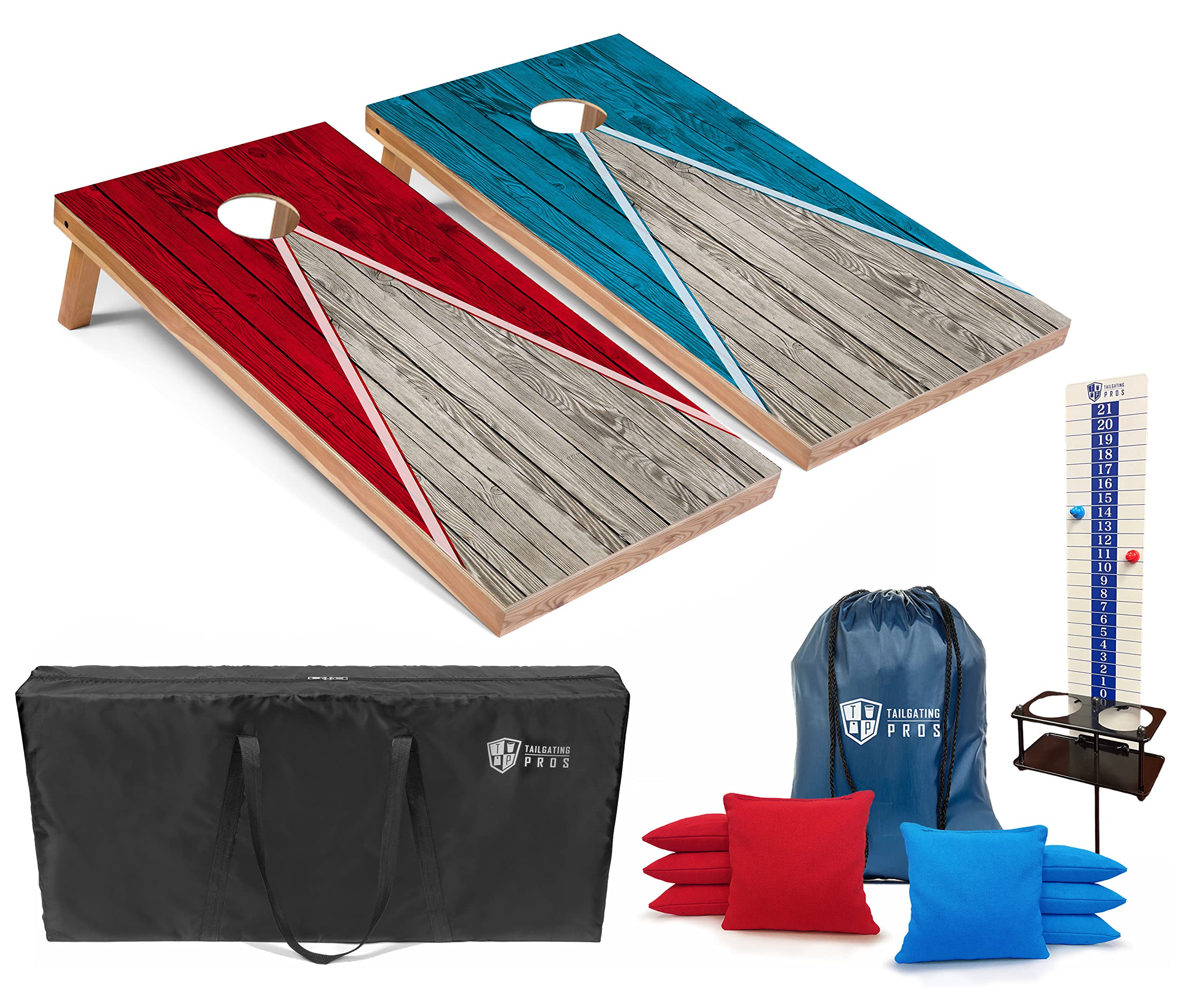 Premium LED Cornhole Board Set with Scorekeeper & Carrying Case - 8 Multicolor Lights, 8 Bean Bags - Perfect for Tailgate Parties, Backyard BBQs, and Outdoor Game Nights
