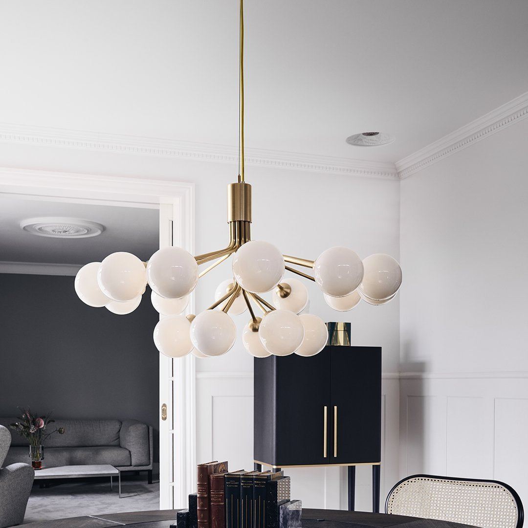 Apiales 18-Light Modern Crystal Chandelier - Elegant Dining Room Lighting Fixture for Home Decor | Perfect for Living Room, Bedroom, or Entryway