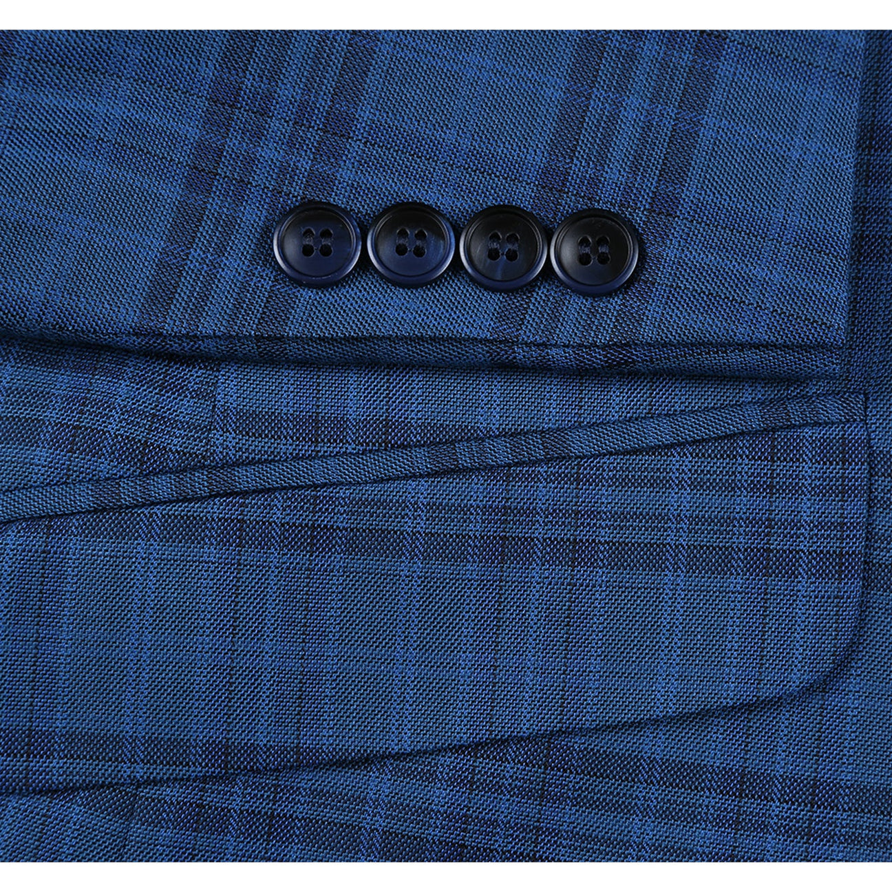 Alessandro Vitello by Renoir Blue Slim Fit Notch Lapel Checkered Blazer for Men | Formal Business Suit Jacket | Perfect for Office Meetings, Weddings & Special Events