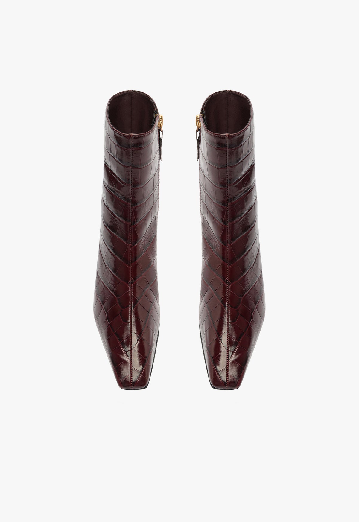 Dellia Crocodile Embossed Leather Ankle Boots with 2.4