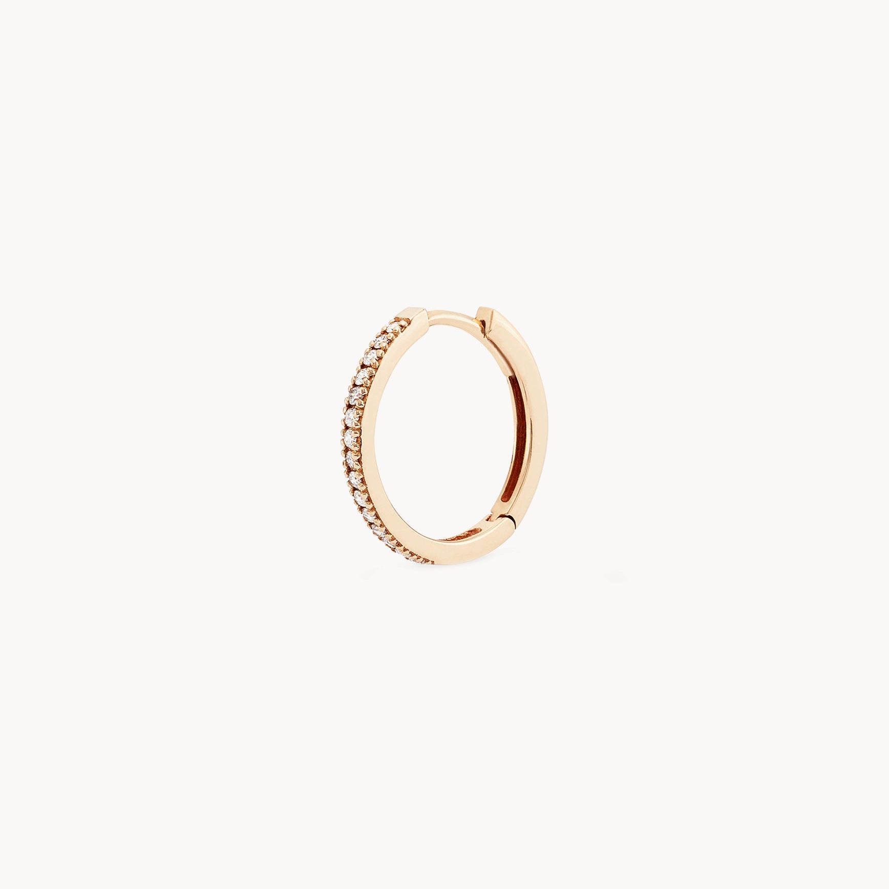 14K Yellow Gold Shine On Diamond Huggie Hoop Earrings with White Diamonds - Perfect for Everyday Wear, Parties & Special Occasions