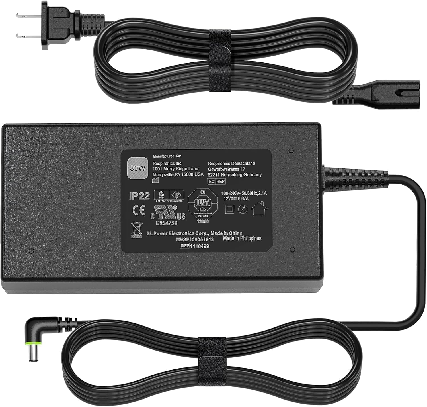 80W 12V 6.67A AC Power Adapter for Philips DreamStation DS500 DS700 ST25 ST30 & DreamStation 2 Auto CPAP Machine - Replacement for Philips Ref 1144267 MEA080A12C 1118499 1005894 (7.4mm x 5.0mm) - Perfect for Home, Travel & Medical Use