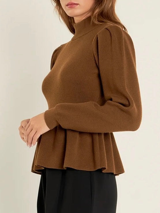 McKenzie Peplum Sweater for Women - Trendy Knit Pullover with Ruffled Hem | Perfect for Office, Date Night & Fall Layering