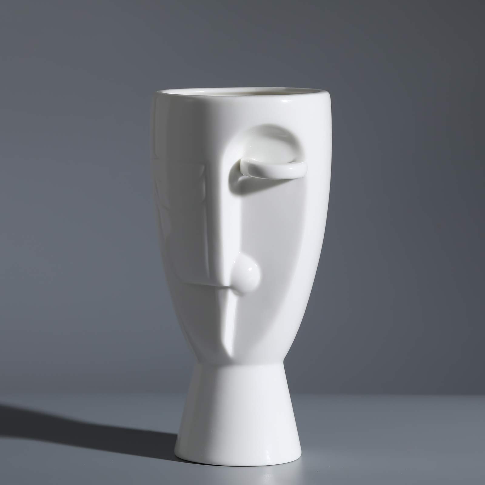 Handcrafted Ceramic Face Art Vases - Elegant Carved Face Design Floral Vases for Home & Office Decor (White) | Perfect for Boho Chic Interiors, Wedding Centerpieces & Unique Gift Ideas