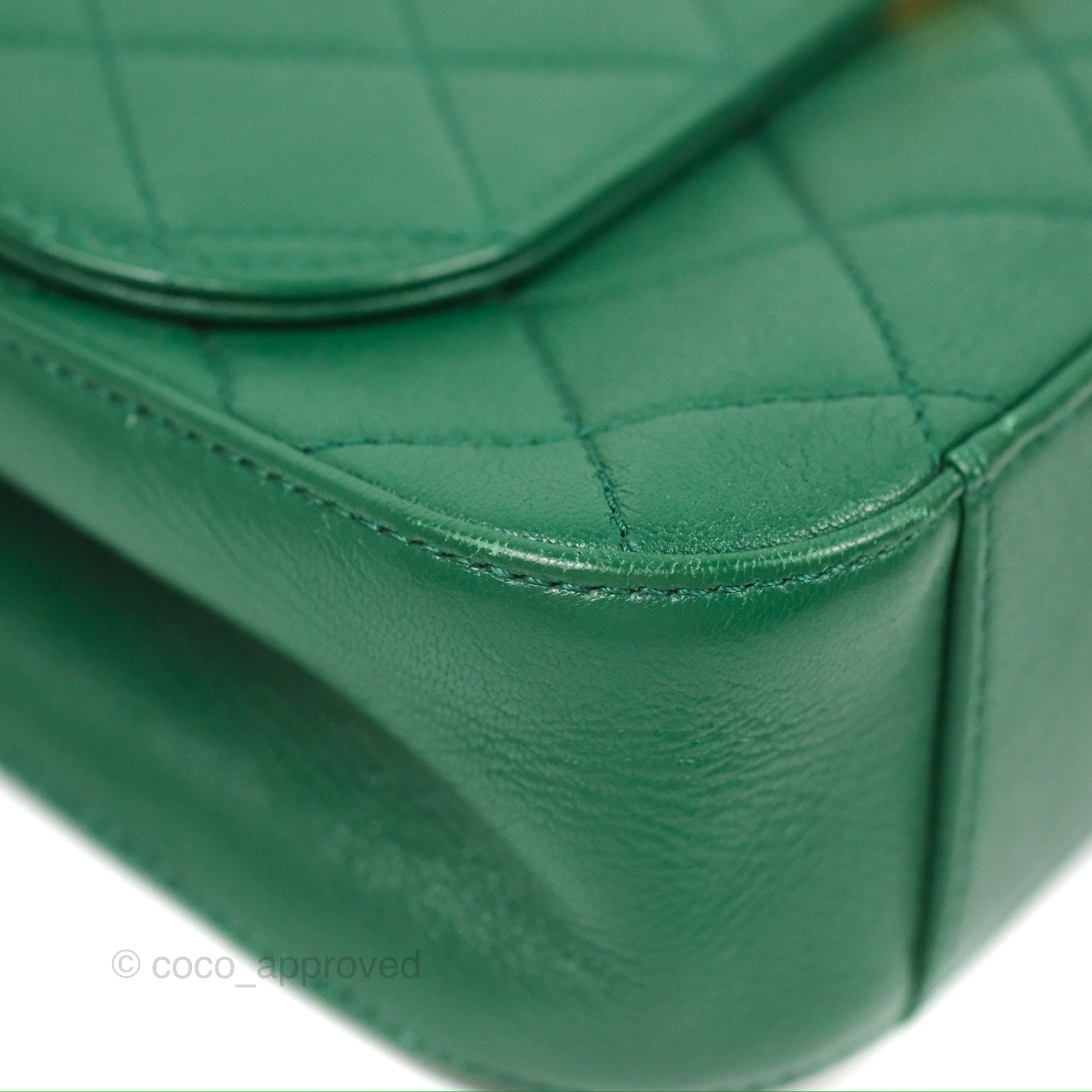 Chanel Chain Infinity Top Handle Bag - Green Lambskin Leather with Aged Gold Hardware - Luxury Crossbody Shoulder Bag for Women, Perfect for Parties, Weddings & Evening Events