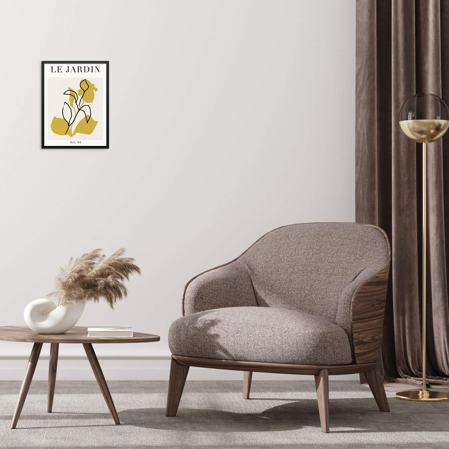 Abstract Botanical Art Print - Le Jardin Flowers Poster 11x14 Inches UNFRAMED, Minimalist Wall Art for Living Room, Bedroom, Bathroom Decor - Perfect for Home, Office & Gift Giving