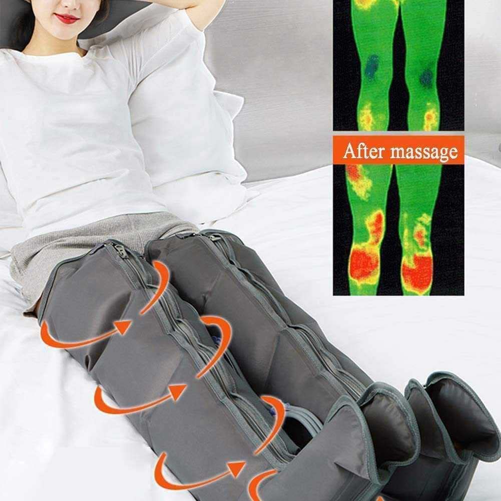 Amamad Fit Electric Lymphatic Drainage Air Compression Massager - Leg, Arm, Waist, Foot & Ankle Pain Relief Massage Machine with 21 Airbags | Portable Compression Boots for Home Use, Post-Workout Recovery & Circulation Improvement