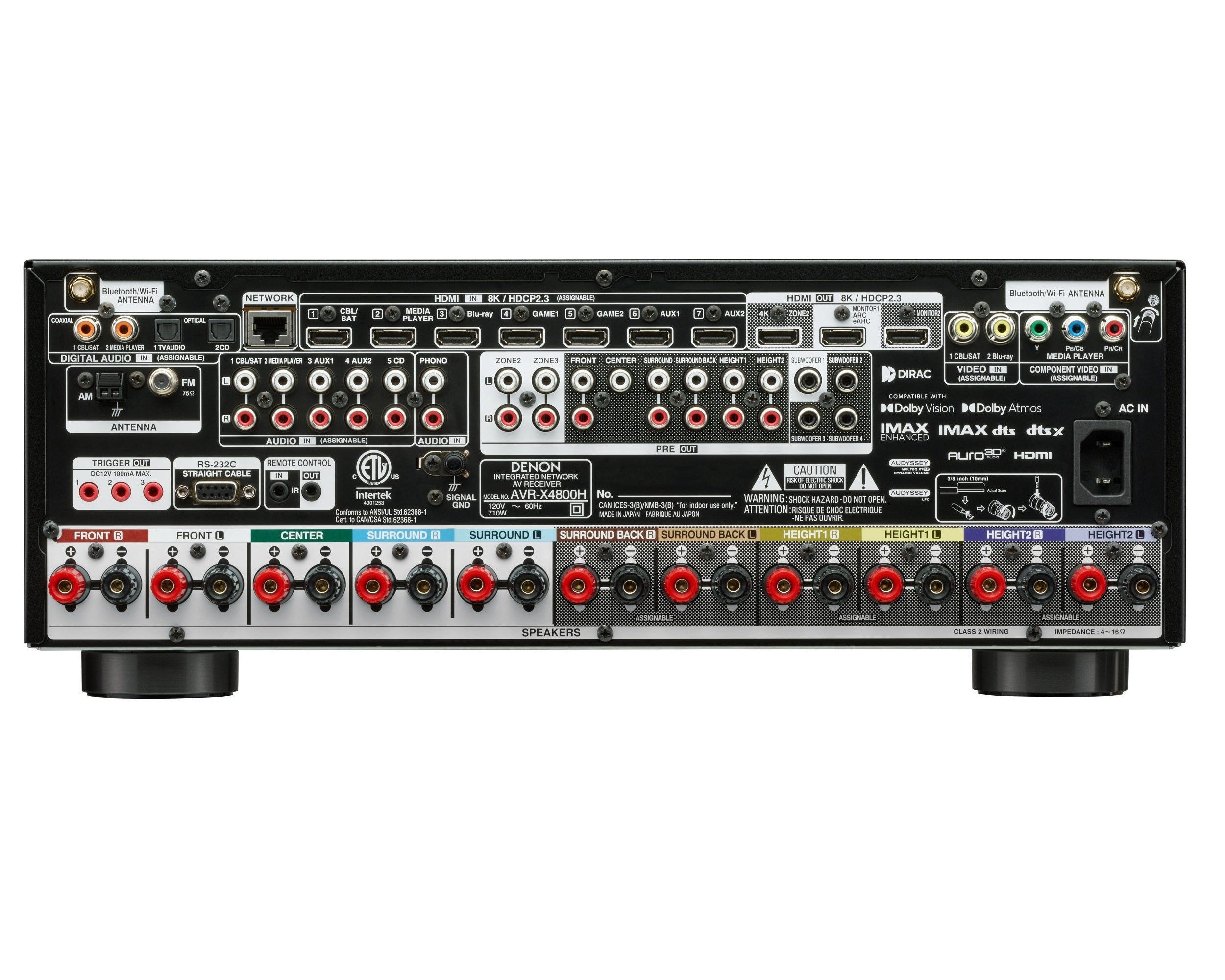 Denon AVR-X4800H 9.4 Channel 8K Ultra HD AV Receiver with HEOS Built-in | Dolby Atmos | IMAX Enhanced | Alexa Compatibility | for Home Theater & Gaming Setup