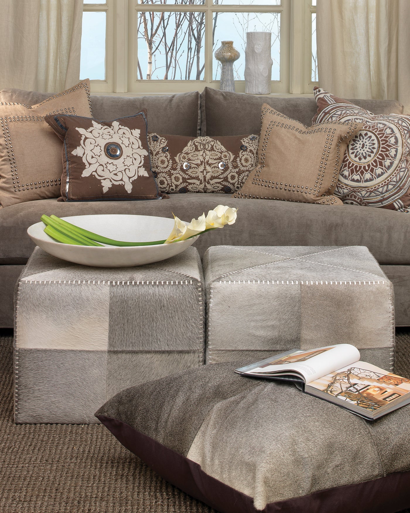 Large Grey Ottoman with Storage - Perfect for Living Room, Bedroom & Home Decor