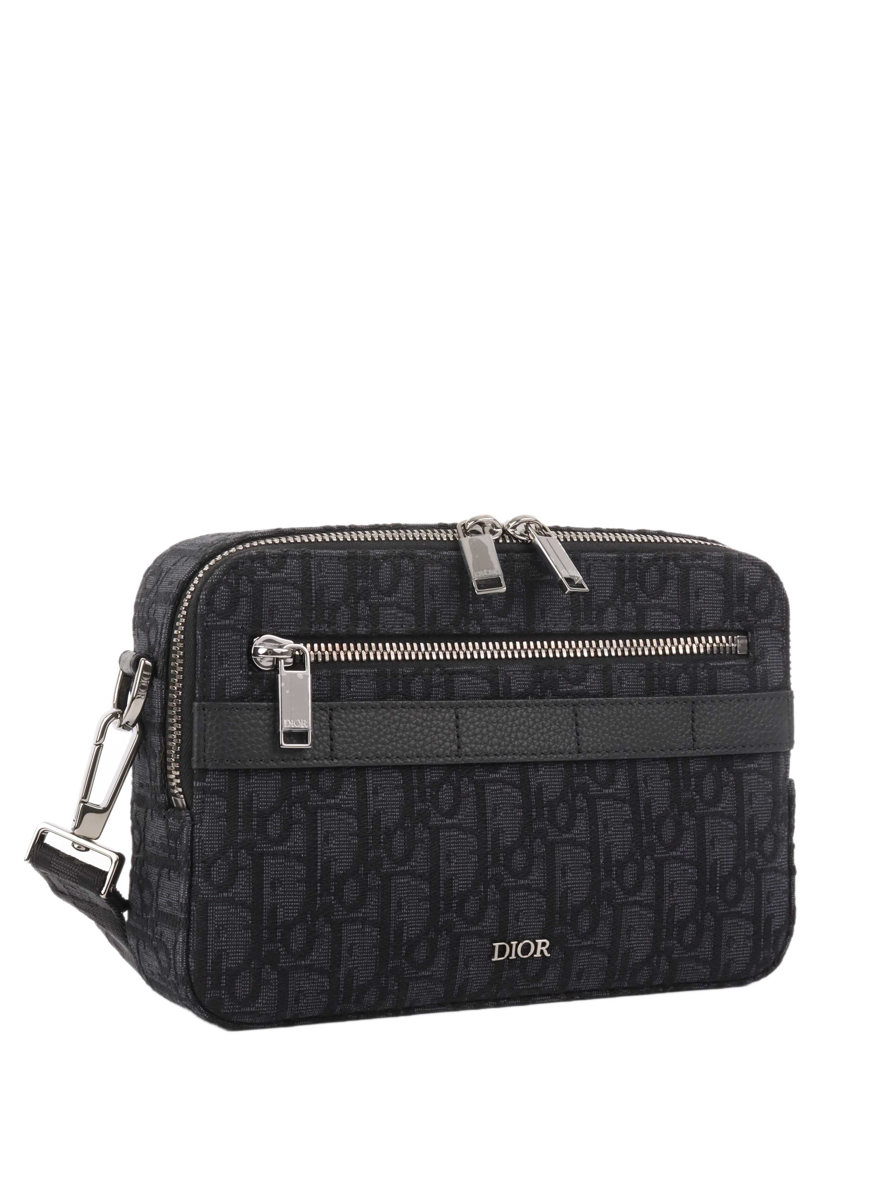Dior Men's Black Safari Pouch Crossbody Bag - Luxury Designer Waist Pack for Travel, Gym & Everyday Use