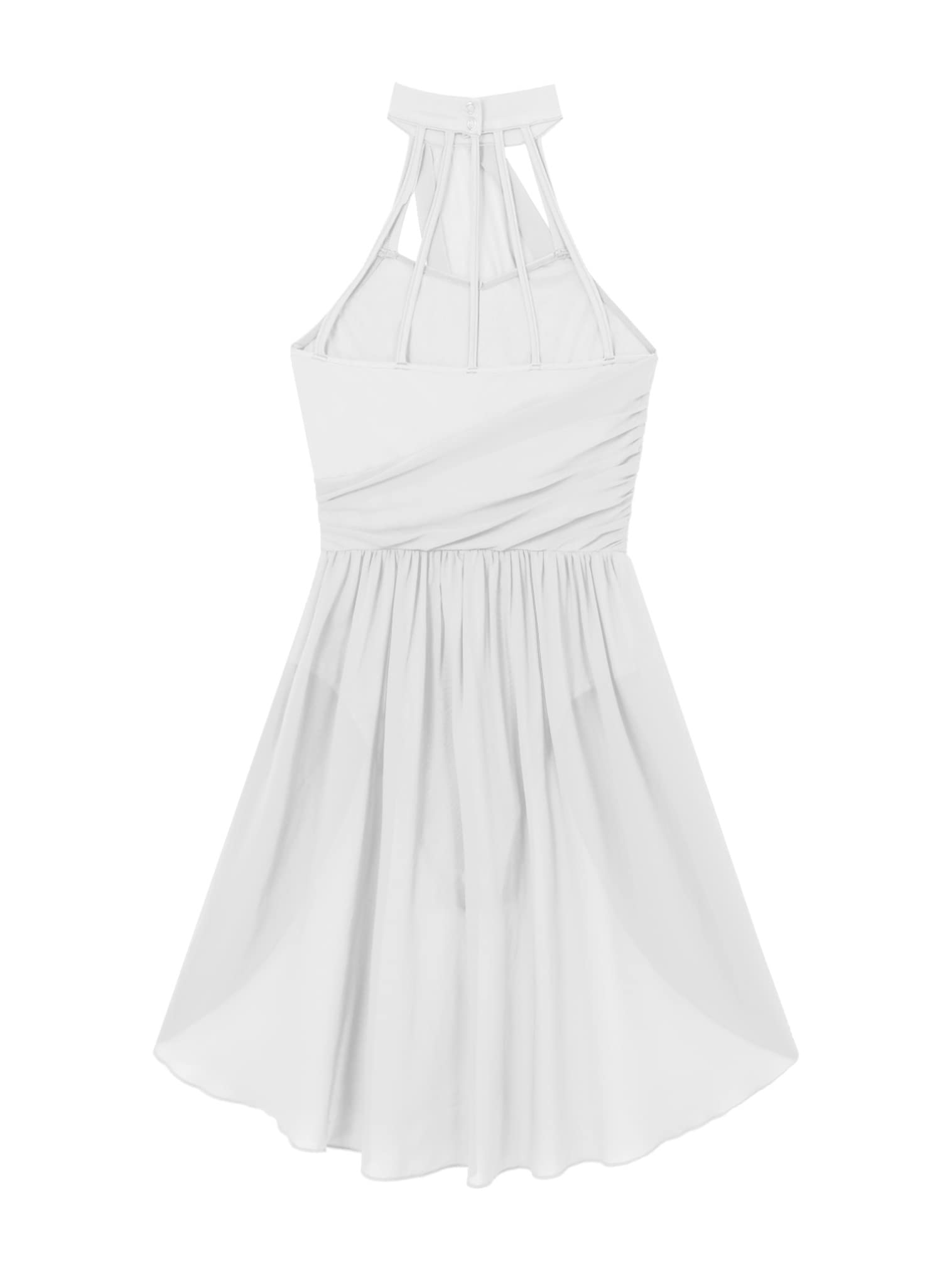FEESHOW Women's Lyrical Ballet Dance Dress - Halter Neck Leotard for Contemporary & Modern Dance Performance - Perfect for Recitals, Competitions & Dance Classes