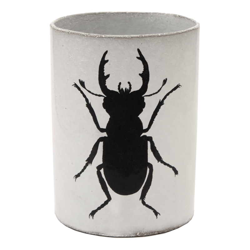 Handmade Beetle Silhouette Ceramic Vase - Unique Insect-Themed Home Decor for Living Room, Wedding Centerpiece & Boho Style Interior Design