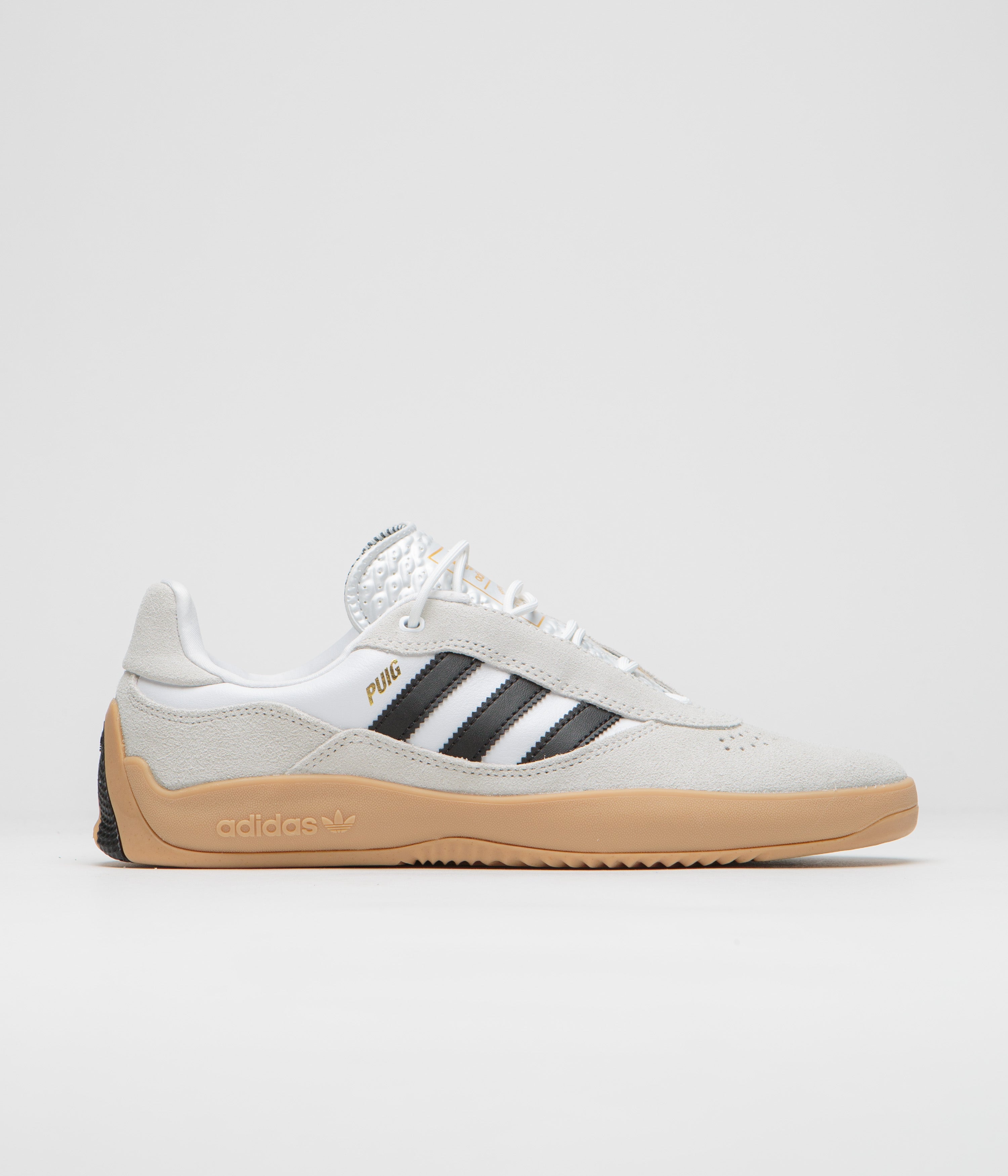 Adidas Puig Shoes for Men & Women - Crystal White / Core Black / Gum - Stylish & Comfortable Sneakers for Running, Walking & Casual Wear