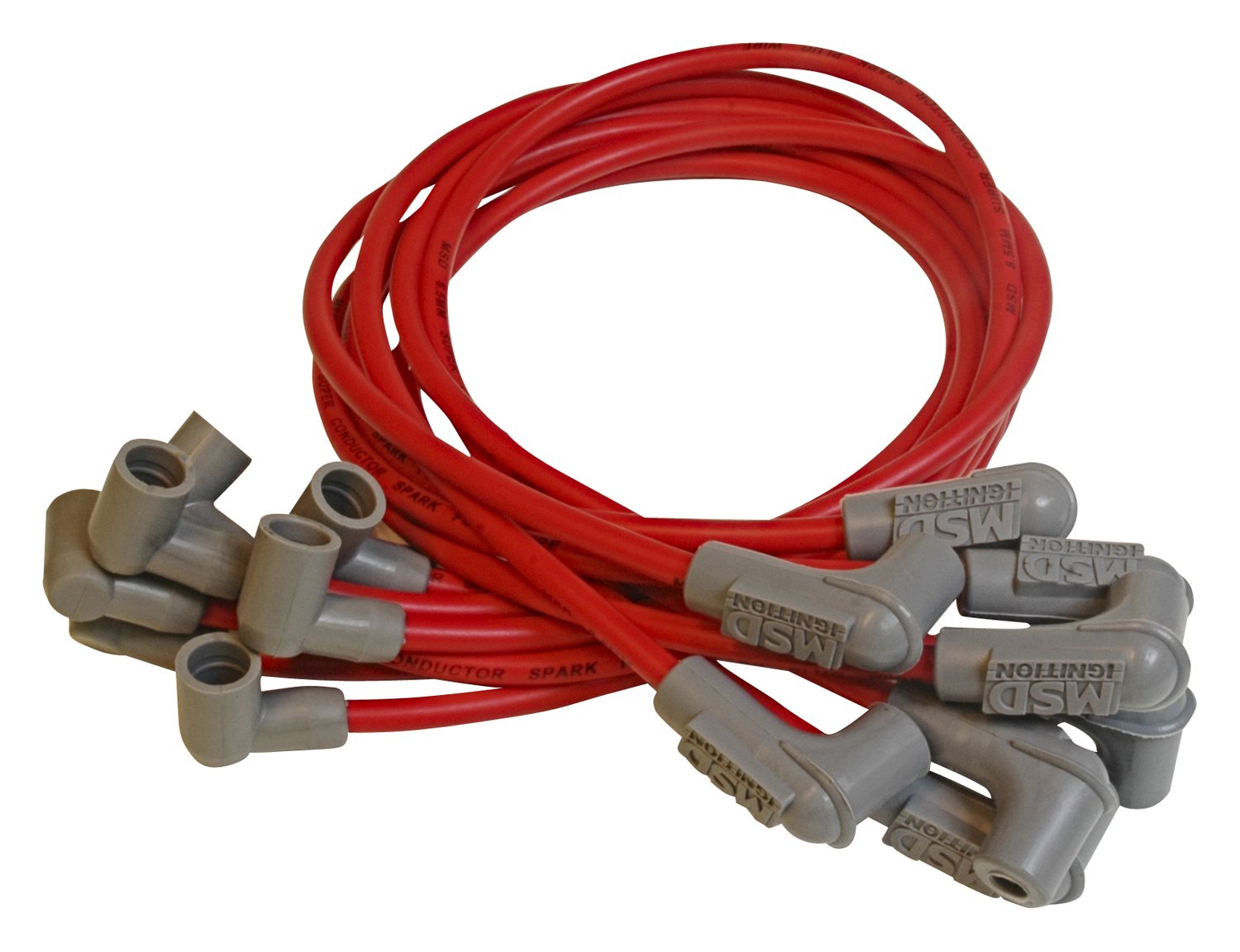 MSD 31659 Super Conductor Spark Plug Wire Set with Socket Distributor Cap - High Performance Ignition Wires for Cars, Trucks & SUVs - Perfect for Engine Tune-Ups & Performance Upgrades
