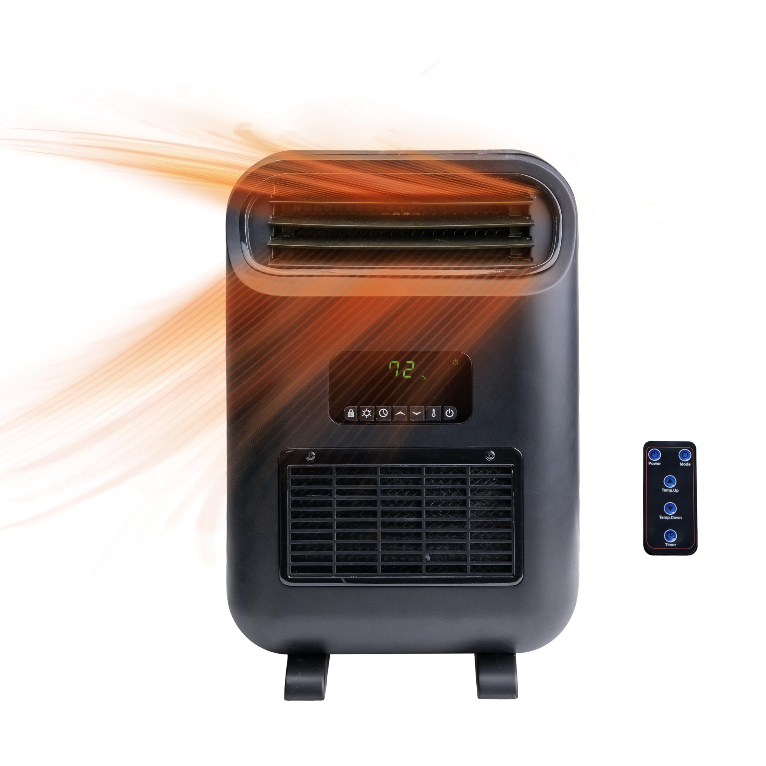 Comfort Zone Wall Mountable Space Heater for Indoor & Garage Use - 18 Inch Black Electric Heater with Remote Control, 12H Timer, Adjustable Thermostat & 4 Heating Modes | Overheat Protection | Perfect for Bedrooms, Offices & Workshops