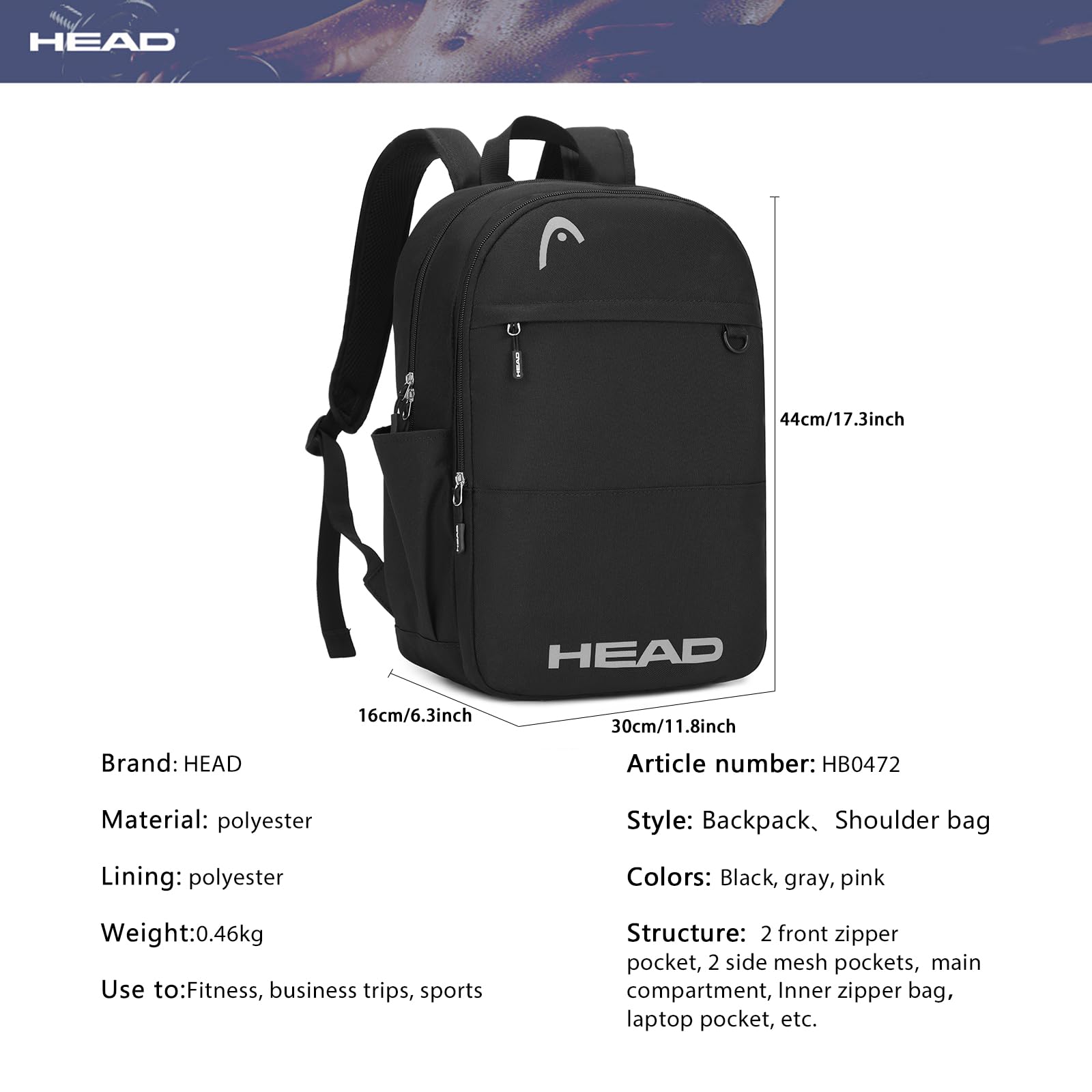 Waterproof Travel Backpack for Women & Men - Lightweight Laptop Backpack Fits 15.6 Inch Notebook, Durable College Backpack for Gym, Work, School, Hiking & Outdoor Activities | Perfect for Commuting, Business Trips & Weekend Getaways