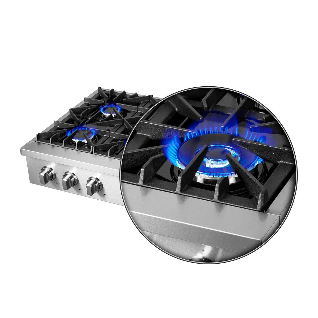 Forno Lseo 36 Inch 6 Burner Stainless Steel Gas Rangetop with Griddle (Model FCTGS5737 36) - Perfect for Home Kitchens, Restaurants & Outdoor Cooking