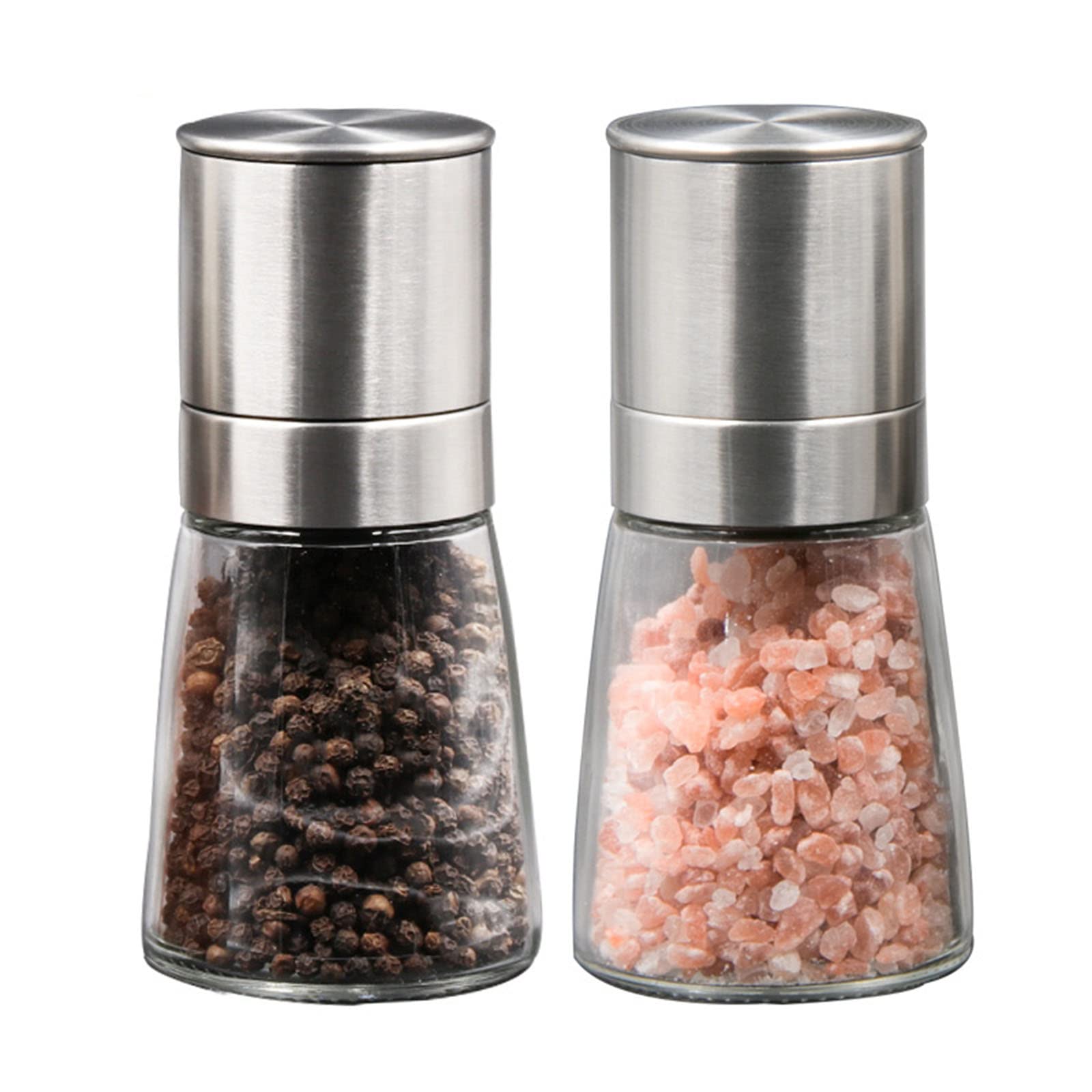 Premium Stainless Steel Manual Pepper Grinder - Adjustable Coarseness, Refillable Spice Mill for Freshly Ground Pepper, Salt & Seasonings - Perfect for Kitchen, Dining Table & Outdoor Cooking