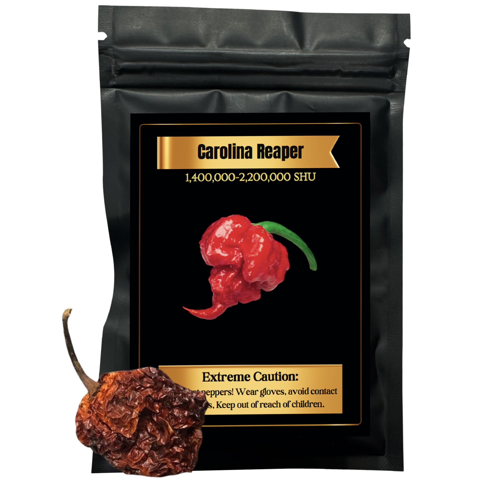 Carolina Reaper Peppers - Dried Whole Pods (30 Count) | Super Hot 2,000,000+ SHU | Perfect for Spicy Cooking, Sauces & Chili Recipes | Premium Quality Ghost Pepper Alternative for Home Chefs & Food Enthusiasts