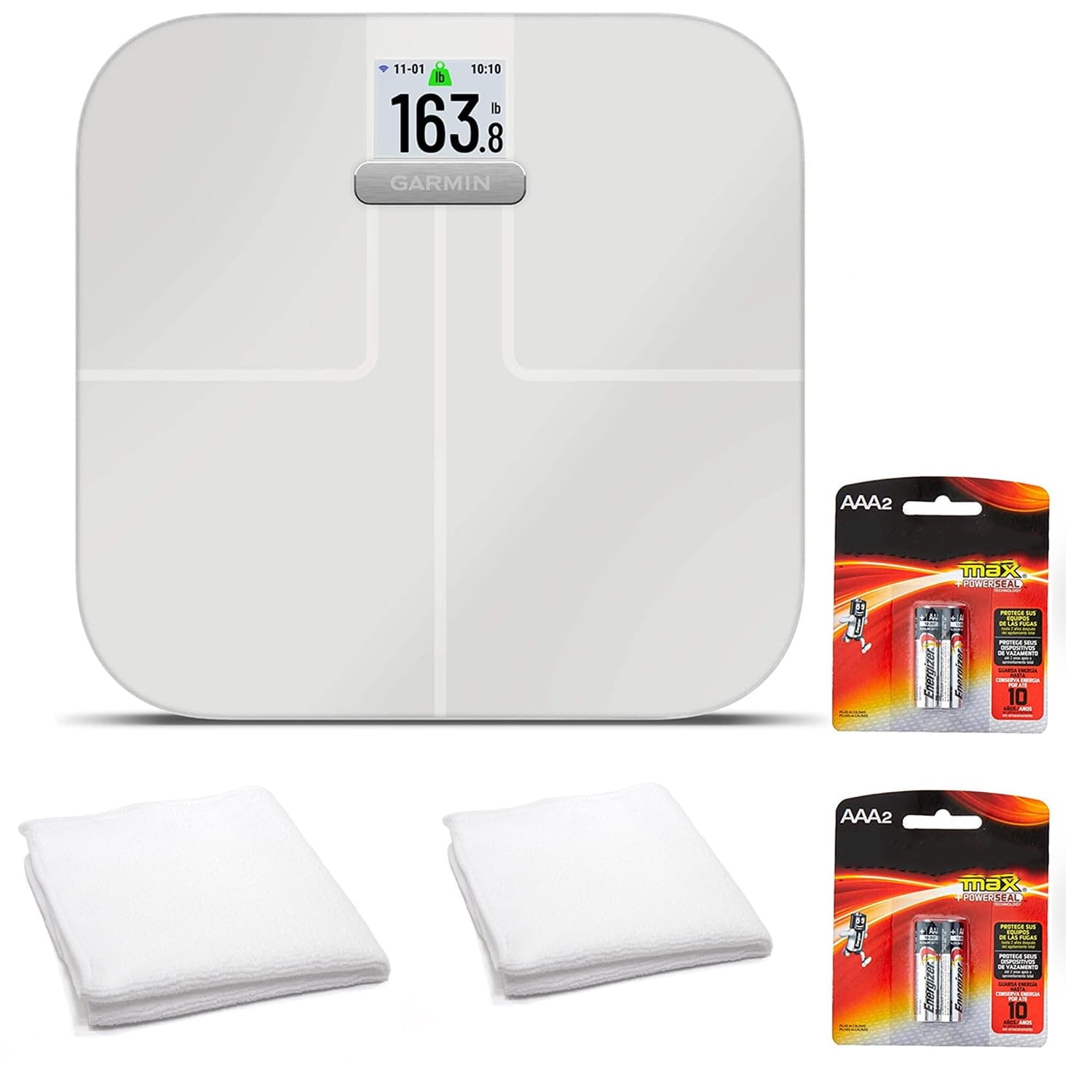 Garmin Index S2 Smart Scale - Wireless Body Composition Analyzer for Weight, Body Fat, Muscle Mass, Bone Density & Water Percentage - White (010-02294-03) - Perfect for Home Gym, Health Tracking & Fitness Enthusiasts