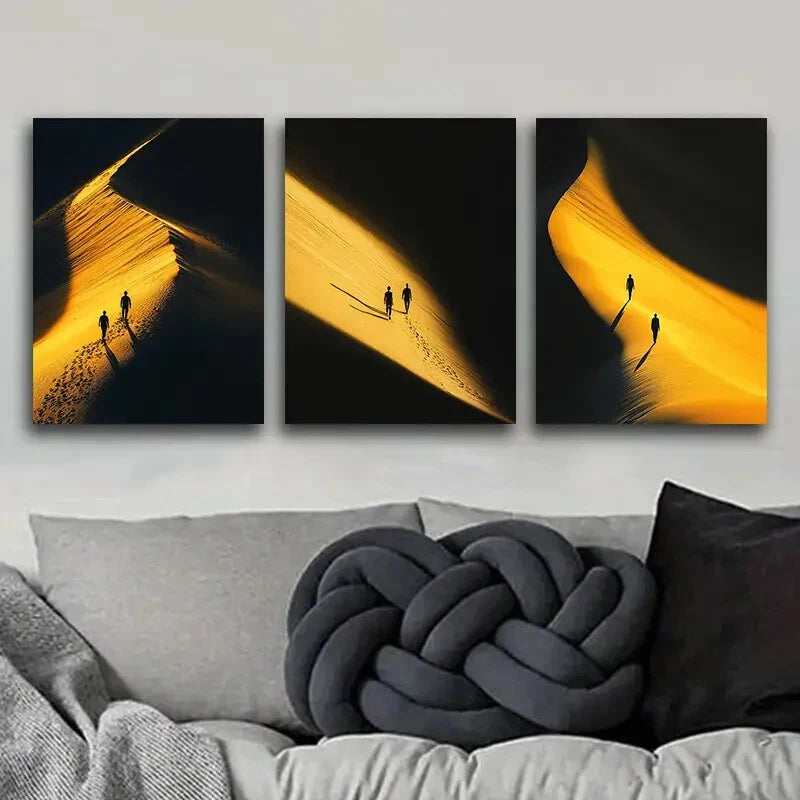 3-Piece 'He Came Out of the Light' Metal Wall Art Prints - Ready to Hang Modern Home Decor for Living Room, Bedroom & Office