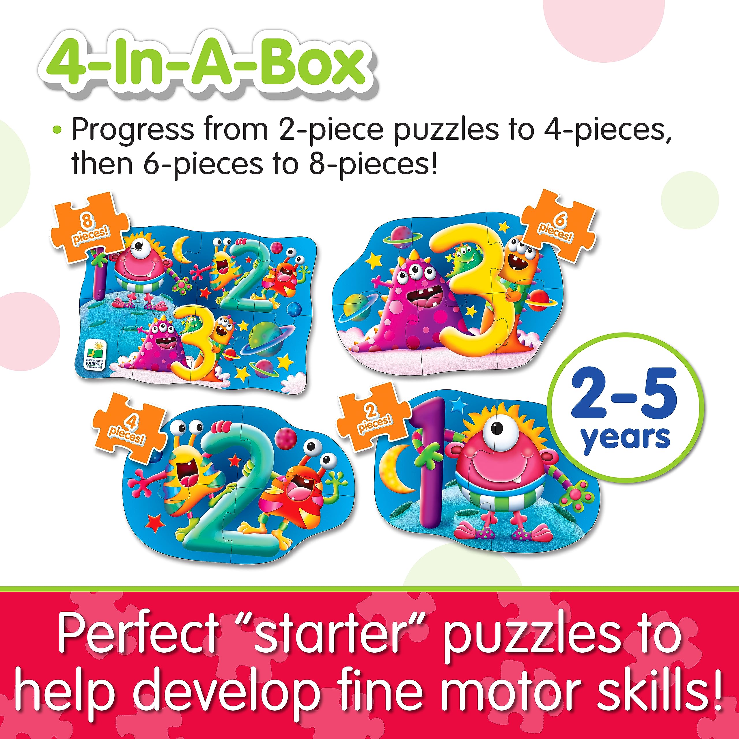 The Learning Journey My First 4-in-1 Puzzle Box - 123 Numbers Counting & Matching Game - STEM Educational Toddler Toys for Boys & Girls Ages 2+ - Award Winning Early Learning Puzzles for Preschool, Daycare & Homeschool Activities - Perfect for Birthday Gifts & Classroom Learning Tools - Great for Interactive Play, Cognitive Development & Early Math Skills Practice - Ideal for Home, School & Travel Learning Activities