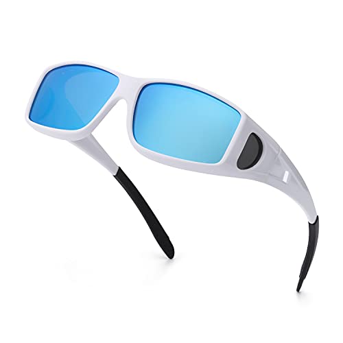 A11 White Frame / Blue Mirrored Polarized Lenses