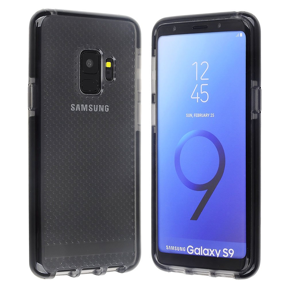 Samsung Galaxy S9 TPU Case - Clear Black Textured for Grip & Protection