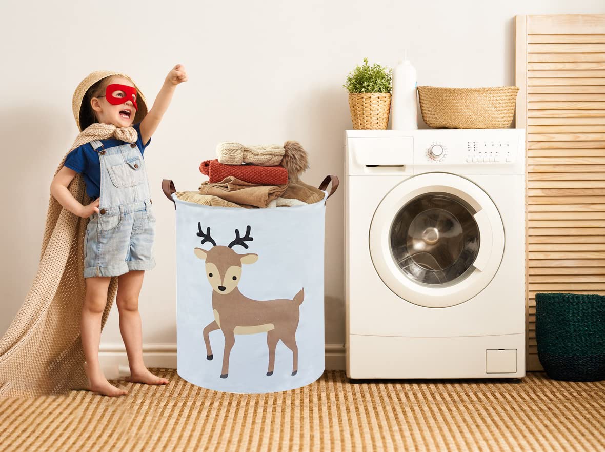 Collapsible Deer Laundry Hamper for Kids - Baby Storage Basket, Nursery Toy Organizer & Boys Room Decor | Perfect for Clothes, Toys & Nursery Organization