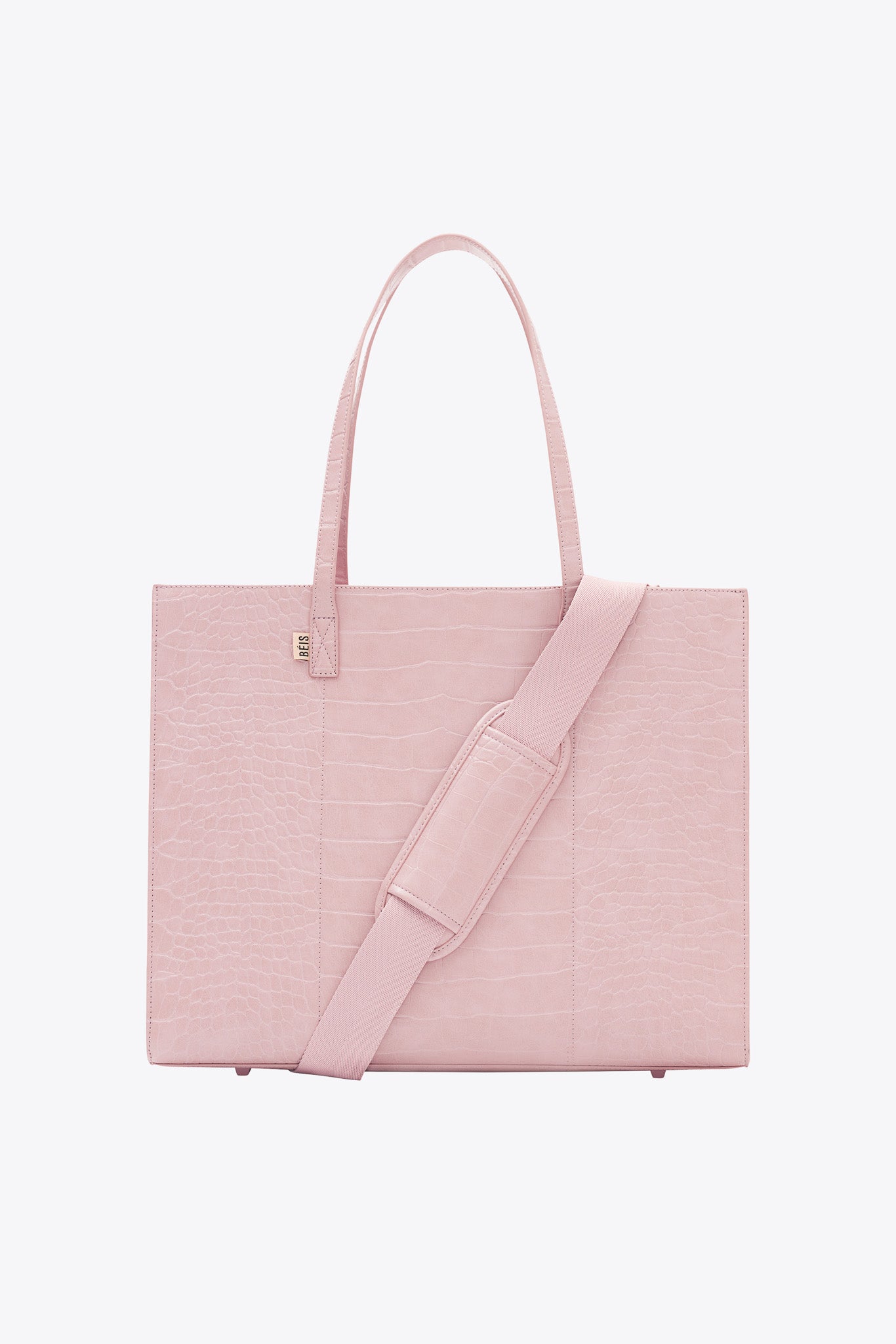 Premium Large Work Tote Bag in Atlas Pink Crocodile Pattern - Stylish & Spacious Office Tote for Women Professionals, Business Meetings & Daily Commute