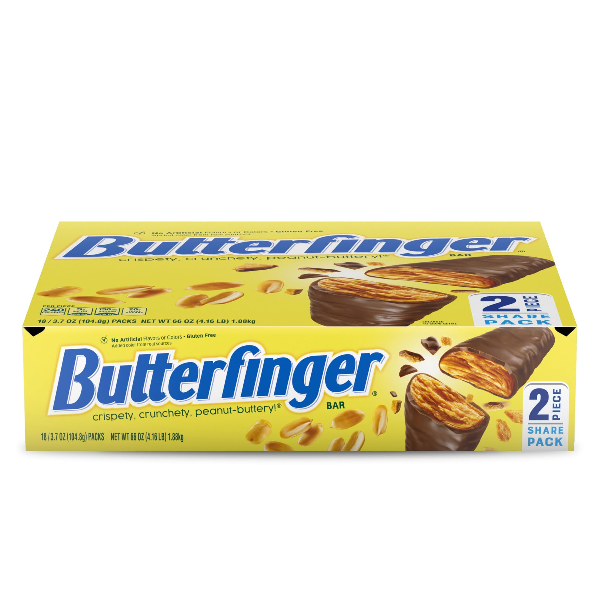 Butterfinger Chocolate Peanut Butter Candy Bars - Bulk 18 Pack (3.7 oz Each) | Individually Wrapped Share Size | Perfect for Holiday Stocking Stuffers, Office Treats & Party Favors