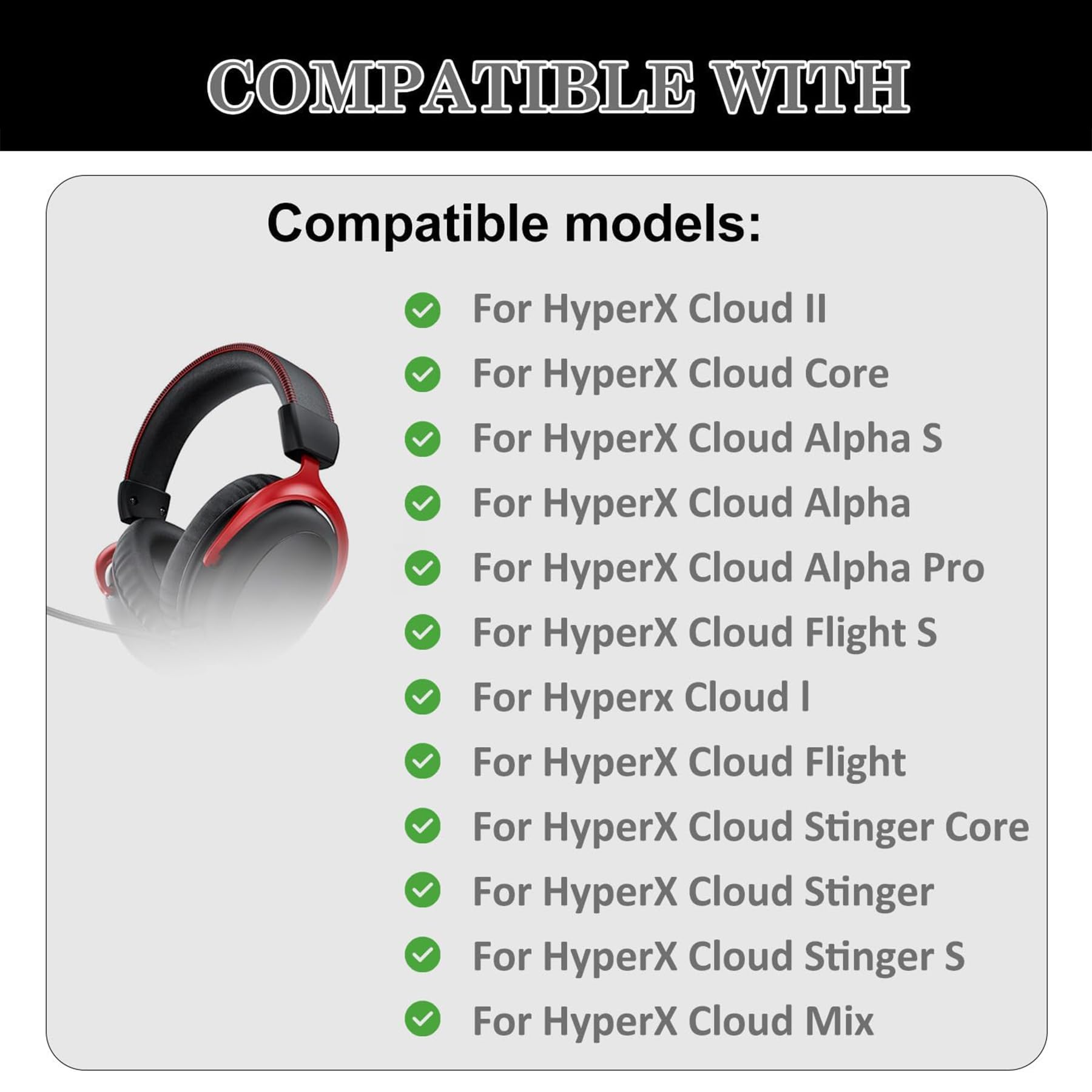 HyperX Cloud 2 Ice Silk Ear Pads - Premium Protein Leather Replacement Cushions for HyperX Cloud Stinger/Cloud Flight/CloudX/Cloud II/III/Core/Mix Headsets (White) - Enhanced Comfort for Gaming, Streaming & Long Wear Sessions