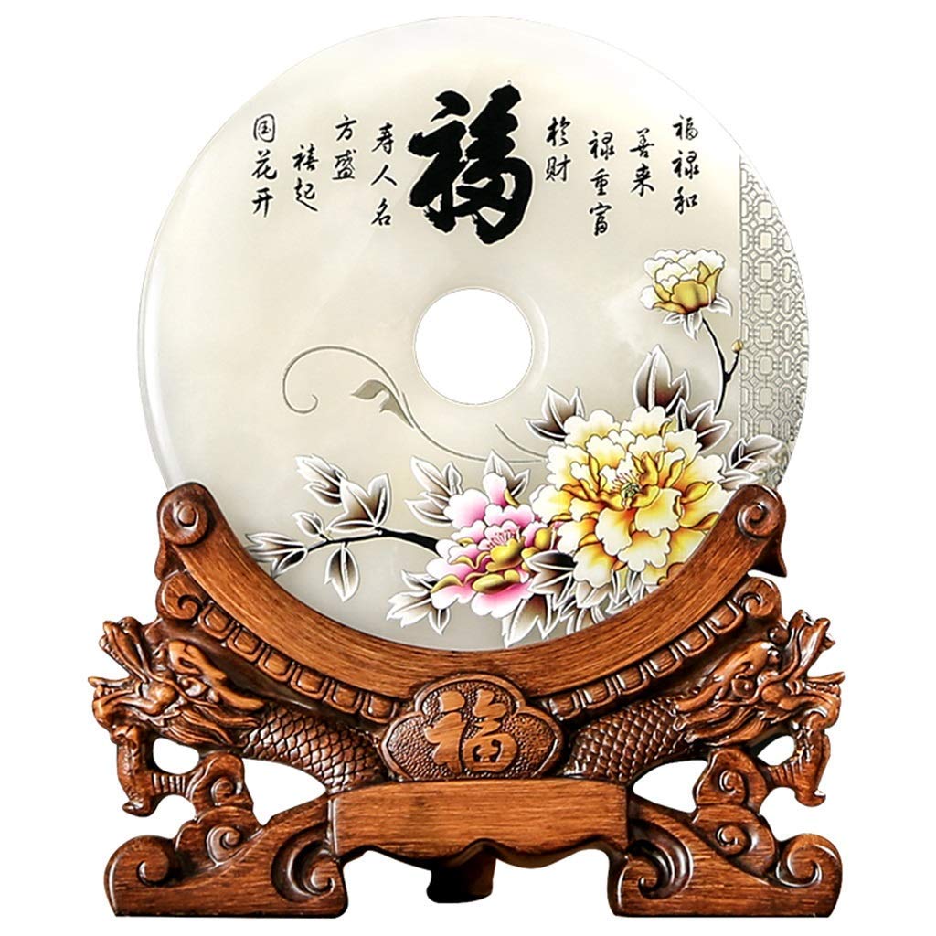 JYKFJ Wine Cabinet Decoration - Elegant Chinese Jade Lucky Stone for Home & Office Desktop Display | Perfect Gift for Housewarming, Company Opening & Souvenir Collection | Feng Shui Decor for Wealth & Good Fortune