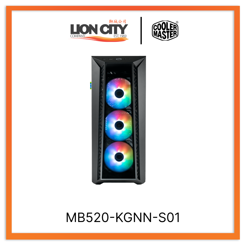 Cooler Master MB520 KGNN-S01 CM MasterBox 520 ARGB Mid-Tower ATX PC Case with Tempered Glass Side Panel - High Airflow Gaming PC Build for Streaming & Workstation Use