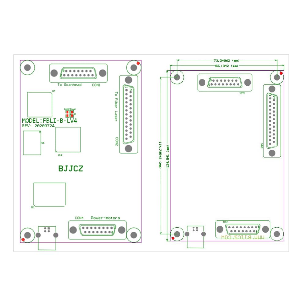 Cloudray JCZ Marking Control Card JCZ FBL1-B-LV4 for Fiber Laser Marking Machine (No Extension Axis) - Perfect for Industrial Metal Engraving & Product Marking