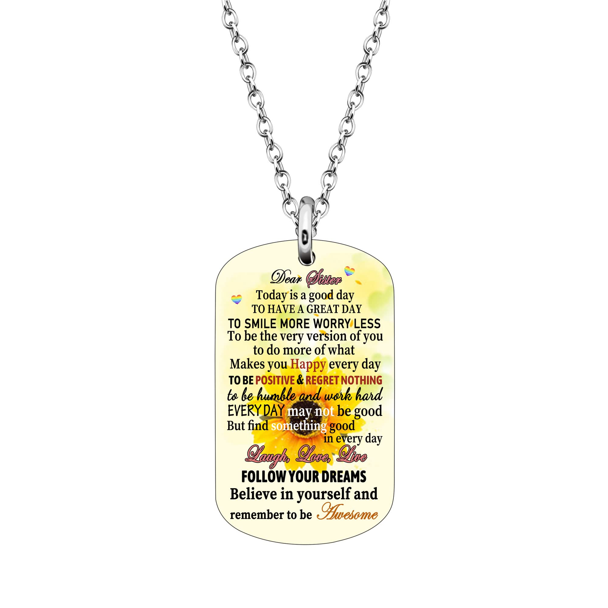 Inspirational Necklace for Women & Men - Birthday Gift for Her/Him - Daily Motivation Jewelry