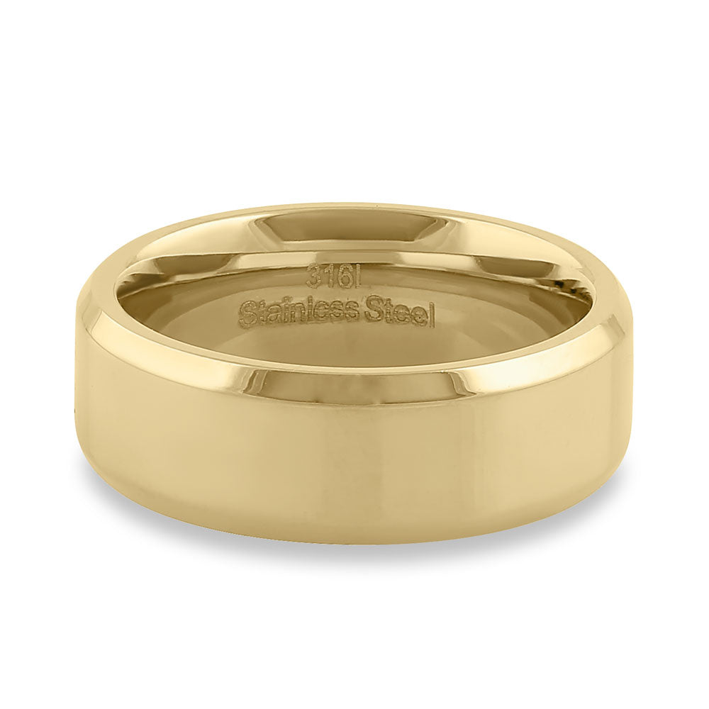 7mm Stainless Steel Yellow Gold High Polish Band Ring for Men & Women - Wedding, Engagement, Anniversary & Everyday Wear